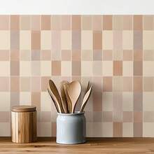 Autocollant de rayure à carreaux aquarelle verte, autocollant mural décoratif imperméable. Mosaïque vintage amovible, décoration murale, art mural, décoration murale, autocollants muraux de décoration de pièce de 11,8 x 47,2 pouces