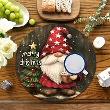 2pcs/4pcs/6pcs Elf Pattern Printed Silica Gel Placemats, Christmas Decor & Gift, Suitable For Dining Table, Coffee Bar, All Seasons, Washable Tabletop Mats, Room Decor, Coasters, Draining Mats, Kitchen Dining Mats, Indoor/Outdoor Party Decorations, Home Decor, Ideal Gift