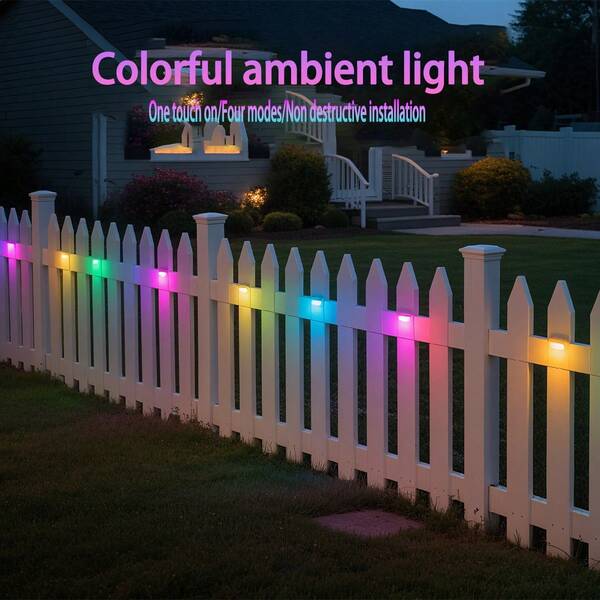 2pcs 5V Rainbow Touch Lights With Multiple Colors That Change With Music And Light Up With Just One Touch. Four Lighting Modes With Magnetic Design For Non-Destructive Installation. Bright Neon Atmosphere Lights, Decorative Lights, Fence Lights, Outdoor Courtyard Home, Bedroom, Car,And Multiple Scenes Available