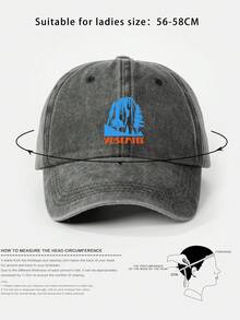 1pc Printed Washed Baseball Cap, Outdoor Sun Protection Casual Hat Suitable For Travel, Beach, Vacation, Fashion Versatile Y2K Style Unisex Sun Hat