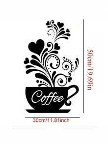 1 buc autocolant de perete ghiveci de flori negru ceașcă de cafea autocolant decorativ din PVC autocolant detașabil autoadeziv ușor de rupt decorare casă fă-ți viața un aspect nou autocolant decor de sărbători cadou de ziua de naștere de absolvire decor de perete decor cameră autocolante de perete autocolante