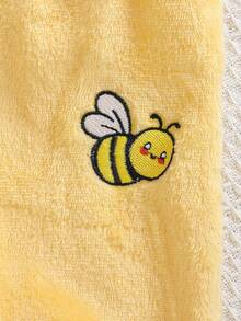 2pcs Set Fashionable Cute Bee Embroidered Sweatshirt And Adorable Embroidered Pants Set, Comfortable Outfit - Yellow - View 4