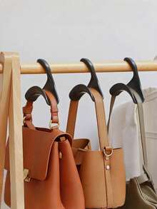 Purse Hanger Rack, Wardrobe Hanging Hook Storage Rack, Suitable For Purses, Hats, Scarves And Other Accessories, Arched Support, Handbag Hanger, Plastic Wardrobe Hooks, Handbag Rack, Backpack Hanger, Belt Hanger, Scarf Hanger, Hat Hanger, Wardrobe Storage, Anti-Deformation, Drying Rack, Can Hang Plastic Storage Accessories, Suitable For Handbag, Hat Storage, Room Decor, Decorations, Dresses, Pants, Shoes, Jeans, Boots, Skirts - Multicolor - View 4