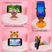 1pc New Cartoon Cute Foldable Multifunctional Mobile Phone Holder, Adjustable Tablet Stand, Slouchy Person Essential