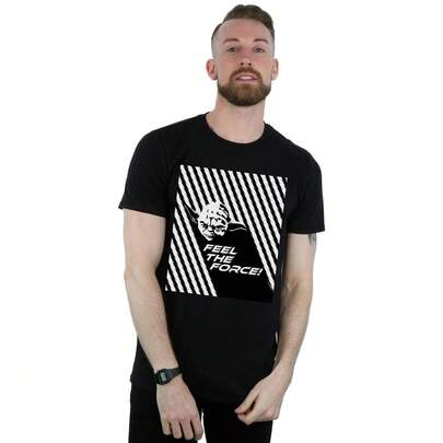 Star Wars Mens Yoda Feel The Force TShirt (Black)