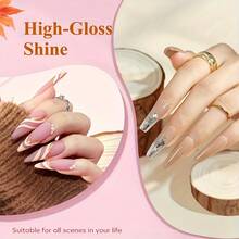 Poly Gel Nail Kit With Light, 8 Colors Builder Gel Nail Extension Kit For Beginners With Everything, Dual Nail Forms Slip Solution Chunky Glitter Poly Gel Nail Art Design Starter Kit. - Nhiều màu - Xem 5
