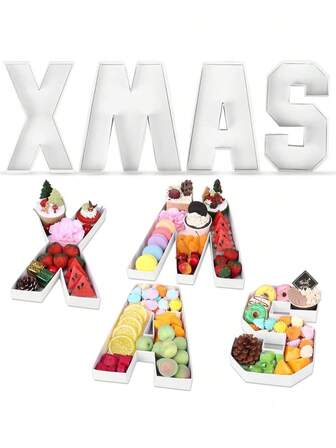 1pc White 26 Alphabet & 0-9 Number Shaped Paper Tray, Handmade Creative Box, For Wedding Party Supplies, Fillable Cake, Chocolate, Candy, Flowers And Fruit, Suitable For Holiday Parties, Graduation Ceremony, Wedding, Babyshower, Anniversary, Christmas, Valentine's Day, New Year, Birthday Party Decorations And Photography Props