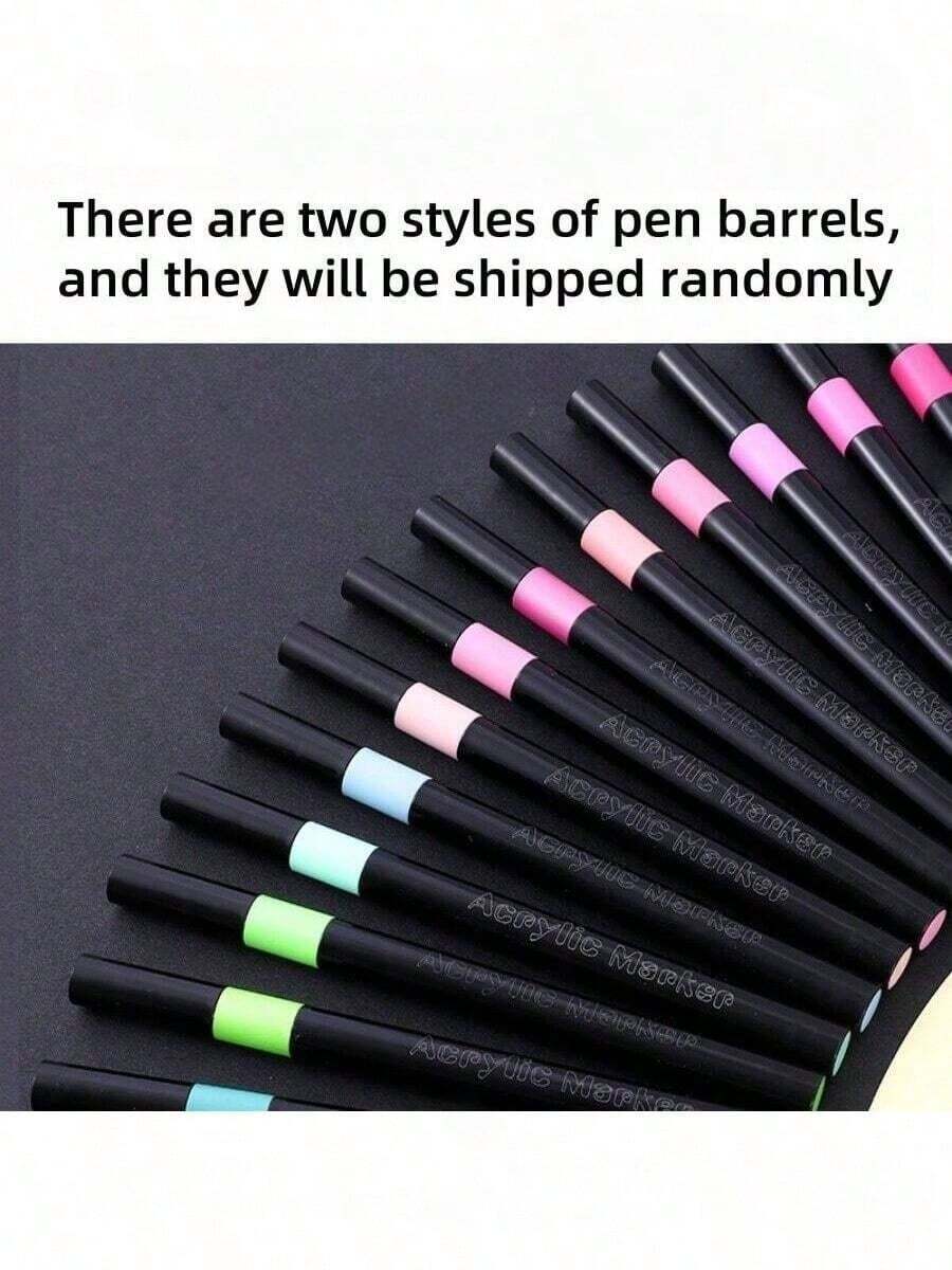 80pcs Acrylic Marker Pen, Small Black Box, Soft Tip, Non-Permeable Paper, Stackable Color Pen, Art Special Pen, Waterproof Quick-Drying Set Pen