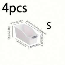 4pcs/2pcs/1pc Plastic Multi-Purpose Storage Box, Curved Roller Design, Suitable For Household Cleaning Supplies, Household Essentials, Storage Box, Basket, Home Organization Container - Multicolor - View 14