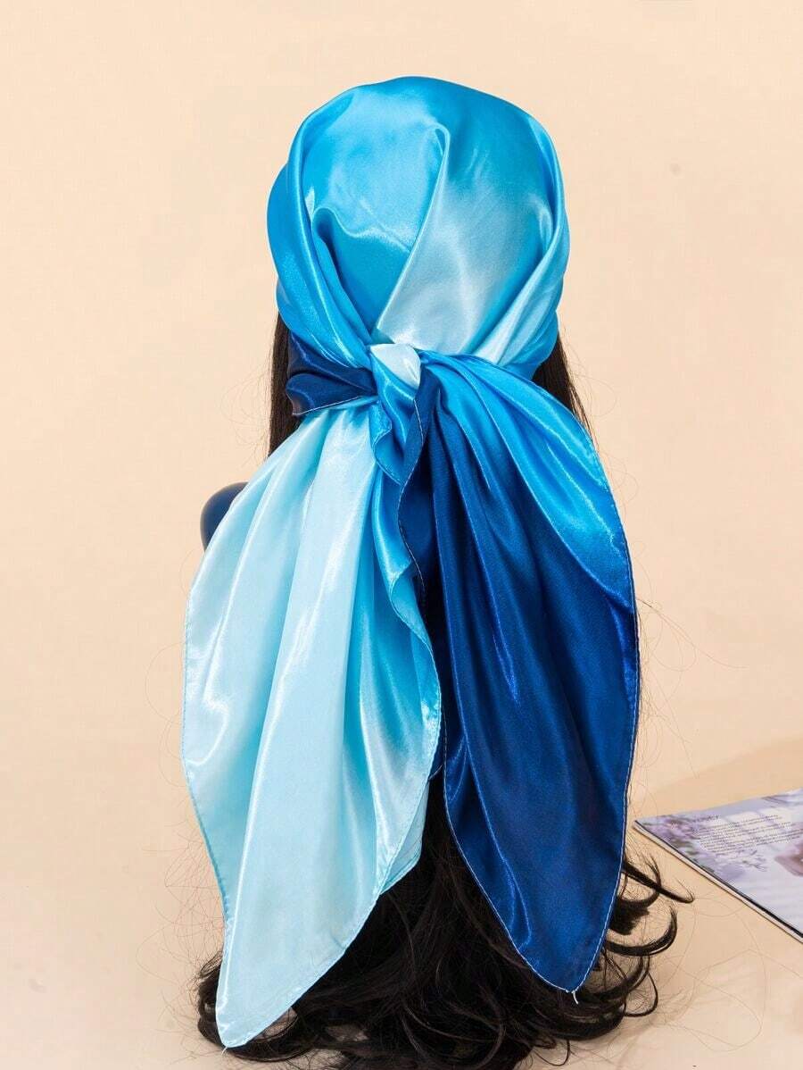 1pc Ombre Fashionable Lightweight Gradient Satin Bandana For Music Festival Bandana,Hair Band,Head Band Ideal For Dressing Up Your Look - 多色 2 - 查看 1