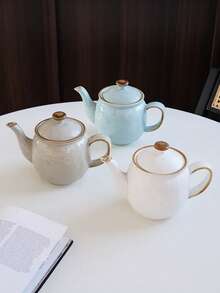 1pc Ceramic Speckled Teapot With Lid Kiln-Changed Speckled Ceramic Teapot/Coffee Pot With High Aesthetic Appeal Creative Speckled Ink-Splash Design Suitable For Home Living Room Coffee Tables, Kitchen And Dining Areas Ideal For Afternoon Tea, Black Tea, Flower Tea, Coffee Perfect Gift For Presenting, Festive Decorations