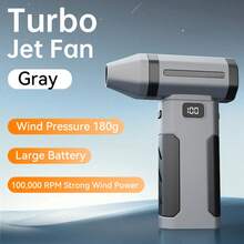 Teckwe Compressed Air Duster 100000RPM Ultra Powerful Electric Air Blower With 6-Gear Adjustable High Speed Brushless Motor Jet Dry Blower Rechargeable Battery Turbo Fan For Cleaning Car Seats/Snow Removal, Computer Case/Keyboard, Sofa/Window Gaps Dust Blowing, Suitable For Outdoor/Home Use