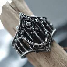 New Classical Gothic Vintage Ring, Fashion Creative Holiday Gift Castle Personality Ring - 主圖 - 查看 2