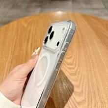 1pc Transparent Acrylic Minimalist Magnetic Phone Case Compatible With Iphone 17 Pro Max, 17 Pro, Air, 16 Pro Max, 15 Plus, 14, 13, 12/13 Mini, 11