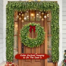 Doraeyun 1/3 pièces Couronne de feuilles de pin de Noël de 5,9 pi/180 cm et vigne de verdure artificielle en plastique : vigne de feuilles de cyprès simulées, plantes artificielles d'extérieur - parfait pour la décoration de Noël, la décoration de la maison/de la pièce/de la cuisine/du mur/de l'escalier, la décoration de la table à manger/du bureau, la décoration de la terrasse extérieure, la décoration de mariage et la décoration esthétique de la pièce pour les décorations de Noël