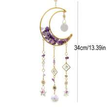 Atrapasueños con forma de luna de cristal, colgante para coche, decoración de pared arcoíris mágica, colgante de cristal soñador, decoración de fabricante de arcoíris, adecuado para habitaciones del hogar, jardines, ventanas y decoración navideña y de Acción de Gracias