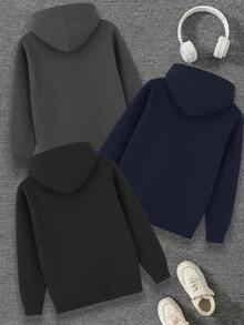 Set de 3 Sudaderas con Capucha Básicas para Niño marca Tandera - Negro - Ver 2