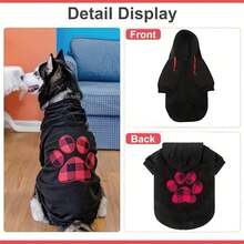 Pet Clothes, Dog Hoodie Sweatshirt Classic Dog Clothes Love Heart And Footprint Pattern Warm Soft Sweaters For  Puppy Small Medium Large Dogs The Sizing Runs Small; We Recommend Ordering One Size Larger. - 黑色 - 查看 7
