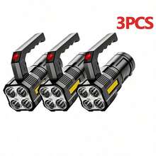 2/3/4pack LED Flashlight, Ultra Bright Torch, Handheld Lamp, Multifunctional Flashlights, Perfect For Outdoor Camping, Climbing, Adventure Emergency, Night Biking, Hiking, Travel Enthusiasts, Family, Friends, Christmas Gifts, Camping Tools, Convenient, Cool 