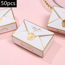 10/50pcs, Blank Packing Paper Gift Box Creative Classic Envelopes Gift Boxes Wedding Favor Boxes Birthday Party Party Cosmetics Packaging Box,