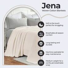 Jena Cotton Textured  Woven Blanket, Throw, Sage