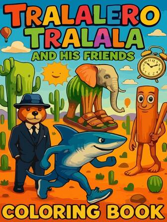 Tralala Lero Tralala Lero And His Friends: A Vibrant Adult Coloring Adventure Book, Transporting You Through Fantastical Desert Scenes And Introducing Quirky Animal And Object Companions, Suitable For Stationery And School Supplies; A Great Gift For Girls, Especially For Valentine's Day And New Year