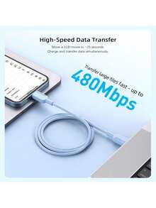 anker A81E USB-C Data Cable, Durable Braided Material, Supports 100W PD Fast Charging, High-Speed Data Transmission, Suitable For Charging A Variety Of Electronic Products, Stable Charging And Transmission Performance, Blue - Blue - View 6