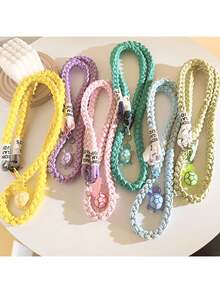 Pink Sea Turtle Pendant Phone Case With Detachable Strap, Crossbody Chain, Versatile For All Phones