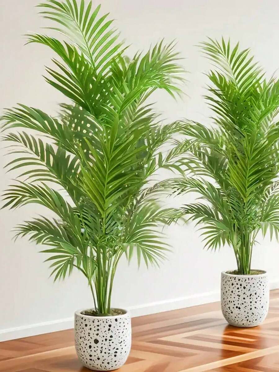 60-125厘米大型DIY人造棕榈植物,热带椰子树,假树枝,塑料棕榈叶,逼真触感,长颈鹿叶,绿色装饰,适用于圣诞节家居装饰、阳台、办公室、厨房,1件 - 綠色 - 查看 1