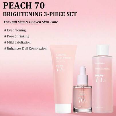 Conjunto de 3 Peças de Peeling de Niacinamida para Clareamento, Limpador Facial, Tônico e Sérum Facial, Uniformização do Tom, Minimização dos Poros, Iluminação e Suavização da Pele, Para Pele Opaca e Tom de Pele Irregular, Cuidados da Pele Coreana Pele de Vidro