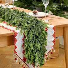 Doraeyun 1/3 pièces Couronne de feuilles de pin de Noël de 5,9 pi/180 cm et vigne de verdure artificielle en plastique : vigne de feuilles de cyprès simulées, plantes artificielles d'extérieur - parfait pour la décoration de Noël, la décoration de la maison/de la pièce/de la cuisine/du mur/de l'escalier, la décoration de la table à manger/du bureau, la décoration de la terrasse extérieure, la décoration de mariage et la décoration esthétique de la pièce pour les décorations de Noël