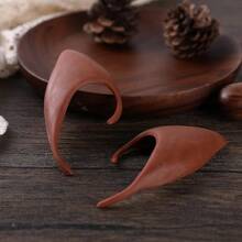 FRESHME Fairy Pixie Elf Ears - Cosplay Soft Pointed Ears Elven Masquerade Vampire Fairy Ears Makeup Costume Accessories - B - Tai yêu tinh ngắn màu nâu (1 đôi) - Xem 6
