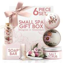 LaurGifts Orchid &Amp; Jasmine Spa Gift Baskets For Women – Scented Self Care Shower Essential - Elegant Kit For Mom, Wife, Sister, Friend - Body Bath Set - Aromatic Box For Occasions - Home Spa-Inspired