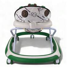 Adjustable Baby Walker With Lights And Music And Removable Toy Box - Green - View 7