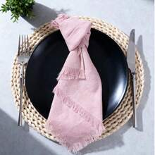 4 Pieces Set Of Tassel Napkins Cloth Viscose 30*30cm/11.8*11.8inch Wedding Bridal Shower Grand Celebration Bachelorette Anniversaries Corporate Events Business Lunches Or Dinners Outdoor Picnic Baby Showers Weddings Garden Parties Birthday Family Gathering