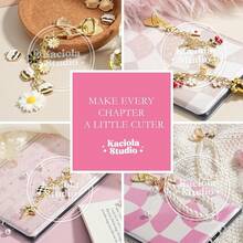 Kaciola Charm Chains For Kindle, Cute Phone Charm Chains Bracelets Accessories For Readers Booklovers Women Men, Charms Compatible For E-Reader/Phone/Paper White (D01-D05) - D01-黑色弓 - 查看 9