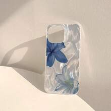 Double Lily TPU Phone Case | Anti-Drop Protective Phone Case | For IPhone 7/X/XS/11 Series And IPhone 12/13/14/15 Models, Scratch-Resistant Transparent Case, Designer Phone Case, Plush Phone Case, Shiny Phone Case, Cute IPhone Case, Wear-Resistant Case, Flash Design, Floral Pattern, High-Quality Material, Durable Phone Case, Fashion Accessories, Decorative Phone Case, Protective Case Buyer,  Follower - 白色 - 查看 2