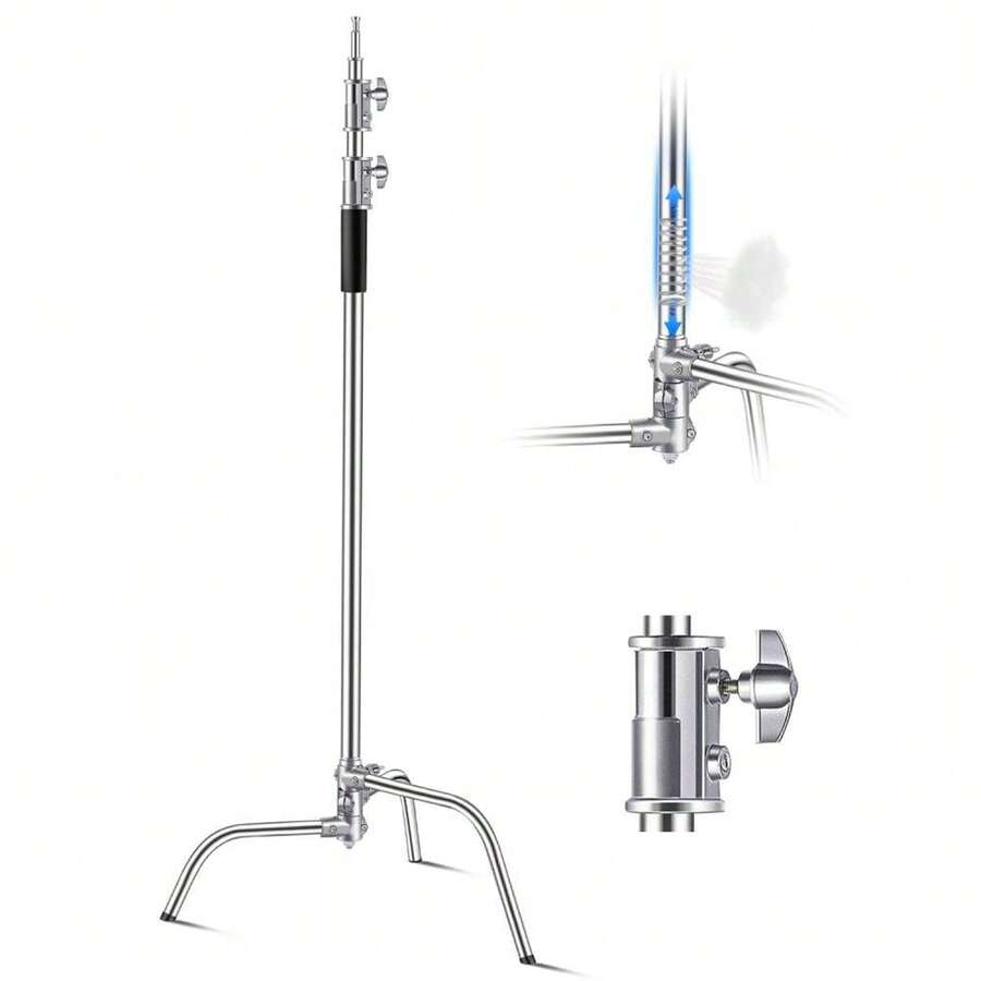 Adjustable Stainless Steel Photography Light Stand - Max Height 10.83 Ft / 330 Cm - Durable & Portable Studio Equipment For Professional Lighting Setup