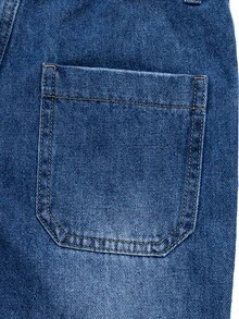 可调节肩带阔腿中性牛仔背带裤，适合所有季节，不含T恤