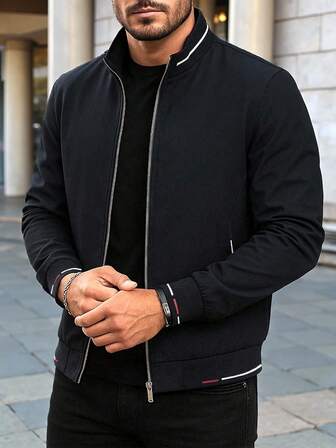 Chaqueta de manga larga casual y de moda para hombre de talla grande para deportes al aire libre, otoño/invierno