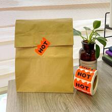POJHK  Hybsk 500pcs Rave Hot Stickers 2 X 1-1/5 Inch Fluorescent Red Hot Flame Fire Shape Labels Marking Popular Items For Restauresent Supermarkets Stores Shops (Fluorescent Red) - Fluorescent Red - View 7