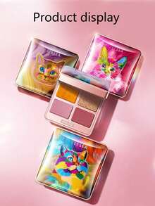 Zeesea لوحة ظلال العيون بألوان حيوانية 4 ألوان، سهلة التطبيق والمزج، صبغة طويلة الأمد - X07 سيدة ريترو - مشاهدة 1