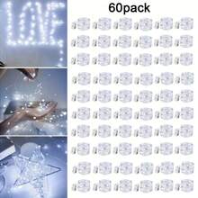 30 Packs Of Fairy Light String Lights 6, 5 Feet 20 LED Waterproof Christmas Lights, Silvery Wire Fireflies, Star And Moon Lights, Bedroom DIY, Party, Wedding, Christmas, Birthday, Garden DIY Decoration, Indoor String Lights, Valentine'S Day, Angel Theme, Plastic Material, Button Control, Non-Rechargeable Battery, Switch Control, Diameter <20mm, Battery Powered, For Bedroom, Party, Wedding, Christmas, Birthday, Garden DIY Decoration, Indoor - 暖白光 - 查看 10