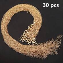 10/20/30pcs 1.5mm Stainless Steel Flat Welded Cross Chain Necklace, Titanium Steel Couples Necklace With Lobster Clasp, Suitable For DIY Jewelry Making For Men And Women