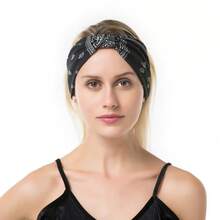 6 Pack Turban Headbands For Women Wide Vintage Head Wraps Knotted Cute Hair Band Accessories - Black - View 5