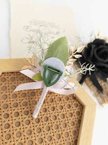 1 peça de elegante corsage masculino para terno, boutonnière de flor artificial para homens, boutonnière de rosa de seda para noivo e padrinhos, casamento boho, corsage minimalista para noivo, broche de flor de lapela com toque realista - Casamento moderno (opções coloridas), baile de formatura, eventos formais, acessórios para o Dia dos Namorados - Flor na lapela - Ver 11