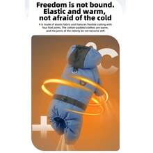 Combinaison d'hiver pour chien de compagnie - Manteau imperméable et coupe-vent à quatre pattes avec capuche, vêtement de mode pour animaux de compagnie. Veste d'hiver chaude pour chien avec design réfléchissant et sportif. Plusieurs couleurs (rose, beige, kaki, bleu, bordeaux) pour petits chiens. Idéal pour la promenade par temps froid et les activités extérieures - Rouge - Voir 10