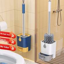 壁挂式马桶刷（带滴水盘），用于浴室清洁的柔性马桶刷，清洁工具 - 白色 - 查看 3