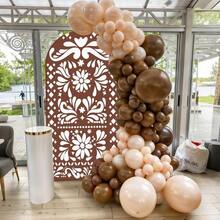 D6ft Brown Mexican Fiesta Arch Cover  Shower Backdrop2Sided Round Top Chiara Backdrop Arch Covers For Mexican Wedding Birthday Bridal Shower Party Decoration10 - 棕色 - 查看 4