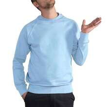Mens Raglan Sleeve Crew Neck Sweatshirt (Sky Blue) - Blue - View 1
